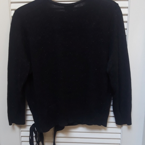 Coolwear Wrap Around Black Sparkle Sweater Large - Picture 6 of 8